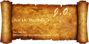 Jurik Oszkár névjegykártya